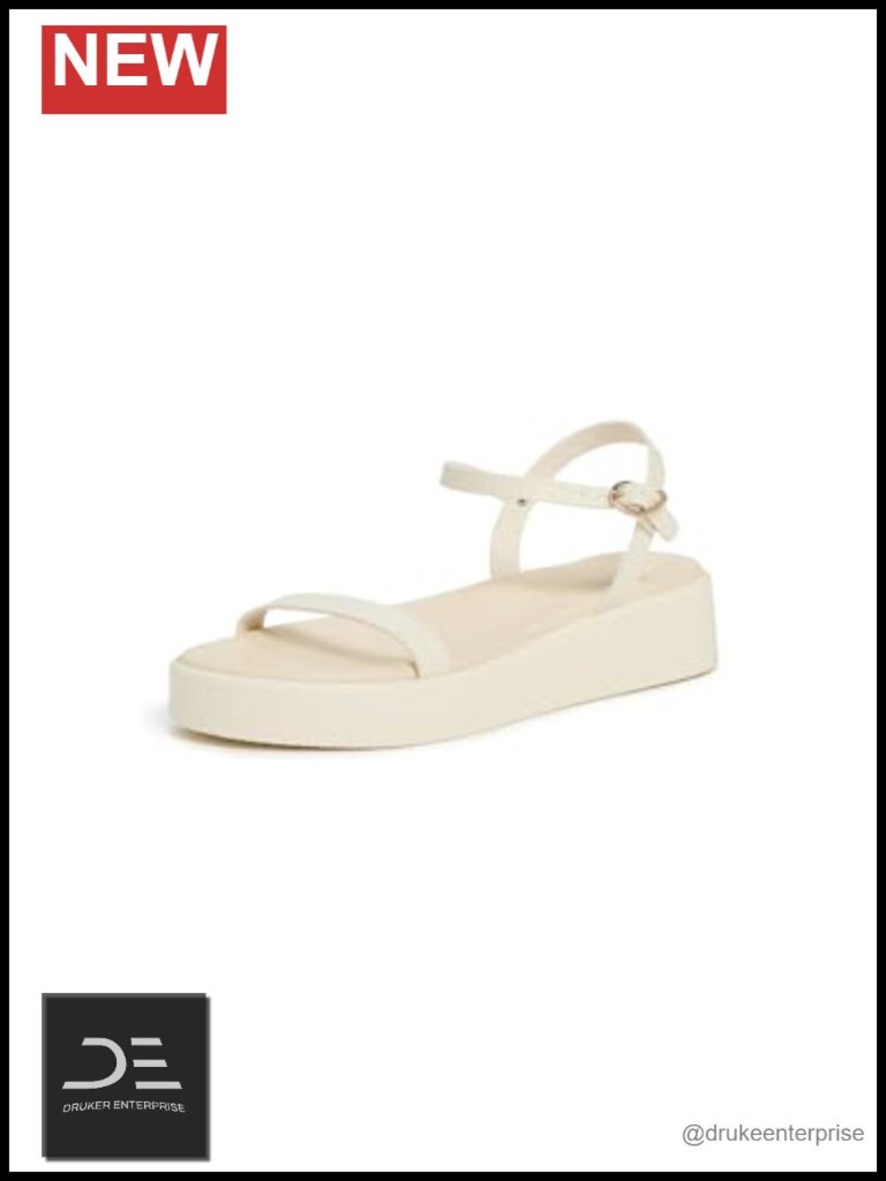 Platform Sandals with Padded Leather Footbed